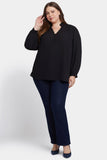 NYDJ Hannah Blouse In Plus Size - Black
