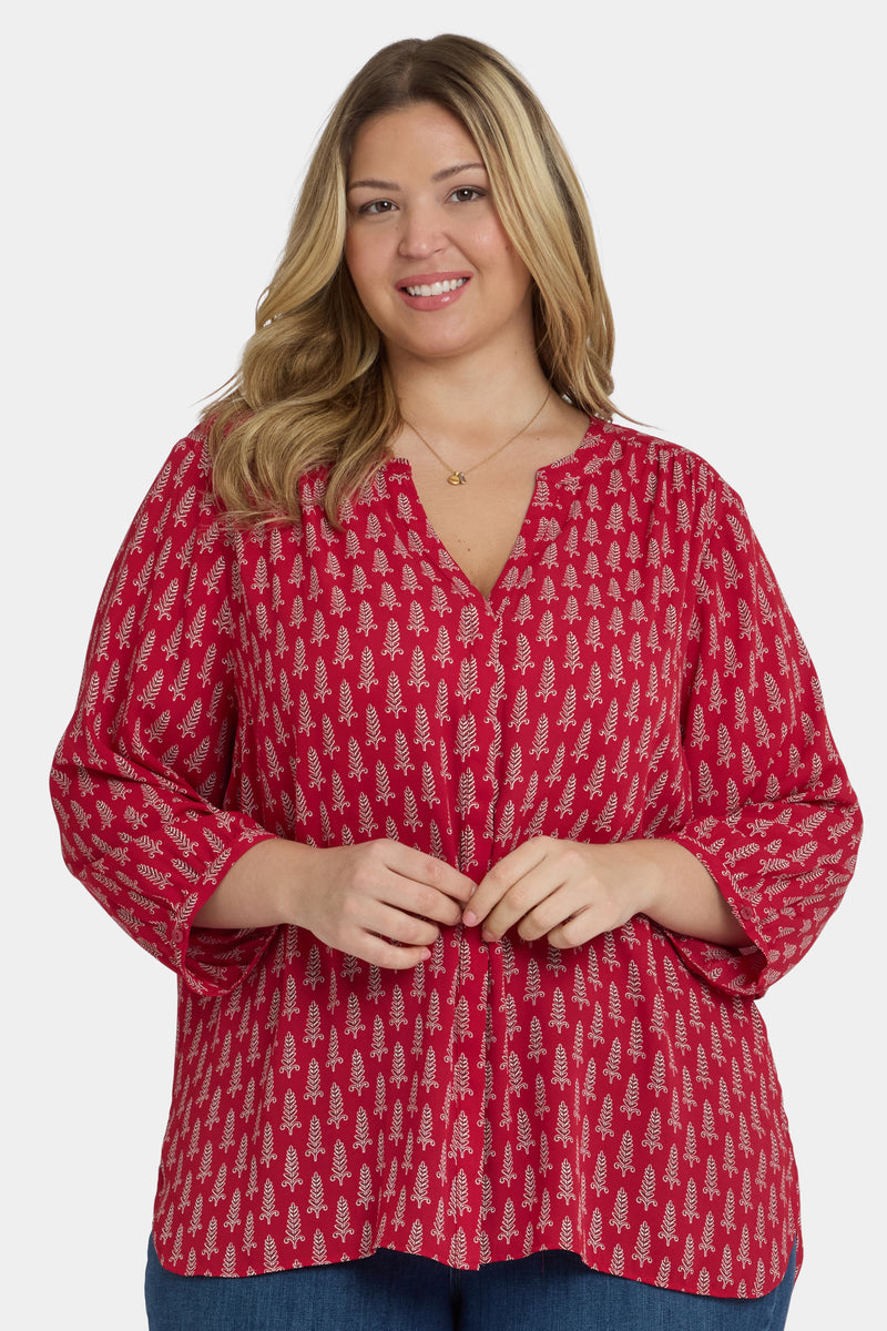 NYDJ Pintuck Blouse In Plus Size - Jacqueline