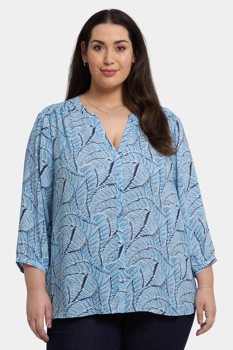 NYDJ Pintuck Blouse In Plus Size - La Serena