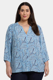 NYDJ Pintuck Blouse In Plus Size - La Serena