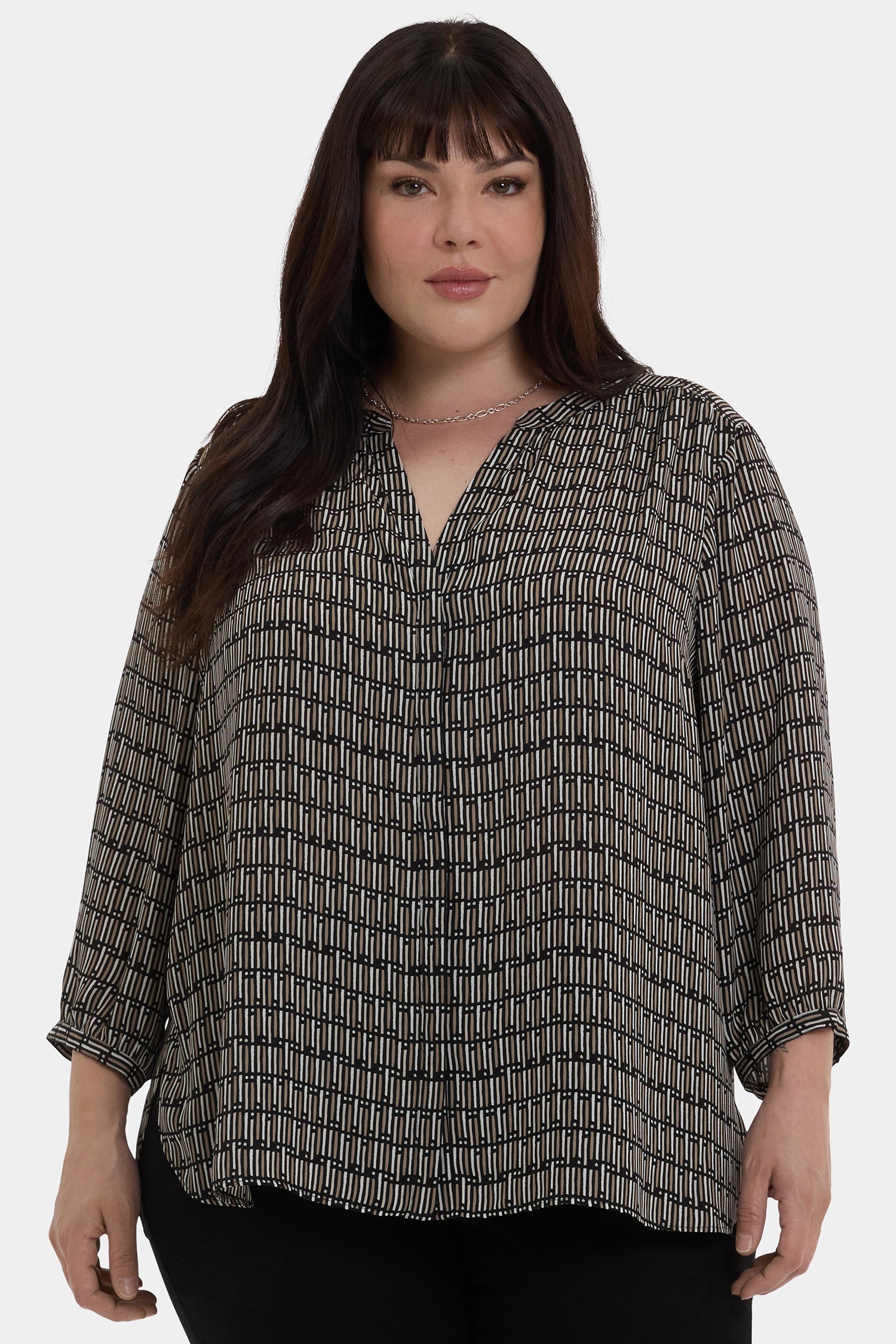 Pintuck Blouse In Plus Size - Arrieta Multi | NYDJ