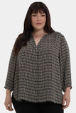 NYDJ Pintuck Blouse In Plus Size - Arrieta