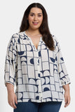 NYDJ Pintuck Blouse In Plus Size - Campo Das Cortes