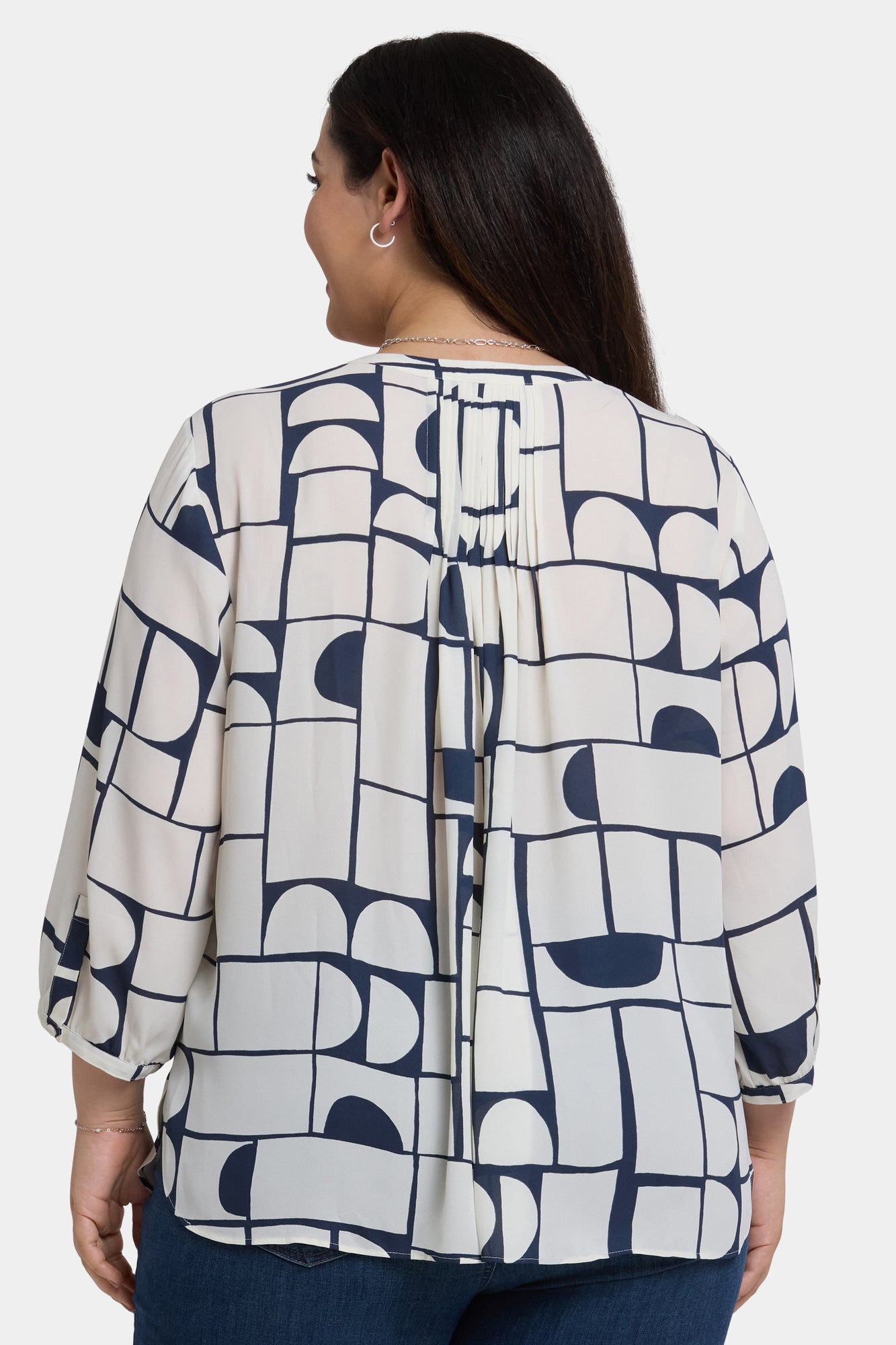 NYDJ Pintuck Blouse In Plus Size - Campo Das Cortes