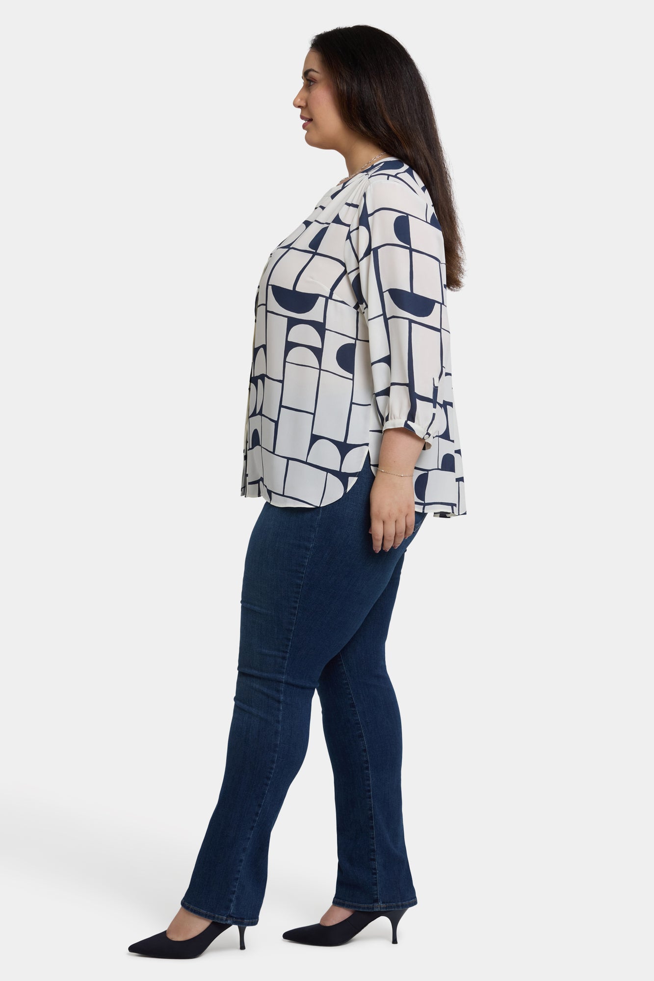 NYDJ Pintuck Blouse In Plus Size - Campo Das Cortes