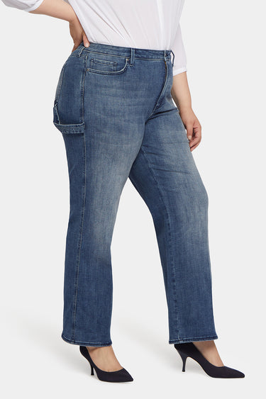 NYDJ Teresa Wide Leg Jeans In Plus Size With High Rise And Utility Detail - Caliente