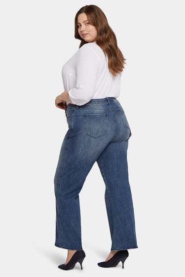 NYDJ Teresa Wide Leg Jeans In Plus Size With High Rise And Utility Detail - Caliente