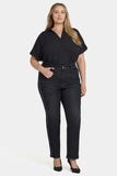 NYDJ Marilyn Straight Jeans In Plus Size With High Rise, Sequins And 31" Inseam - French Nightfall