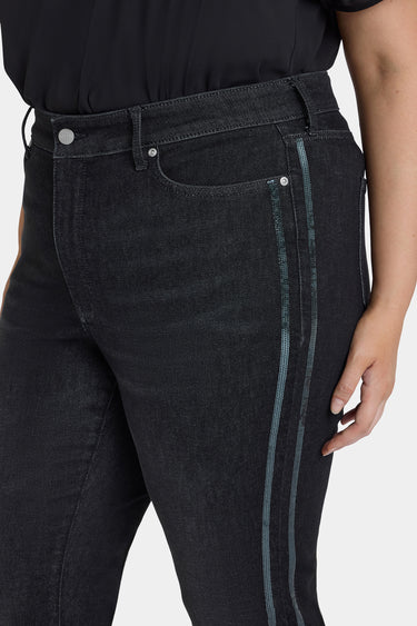 NYDJ Marilyn Straight Jeans In Plus Size With High Rise, Sequins And 31