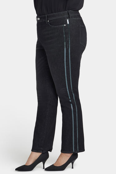 NYDJ Marilyn Straight Jeans In Plus Size With High Rise, Sequins And 31