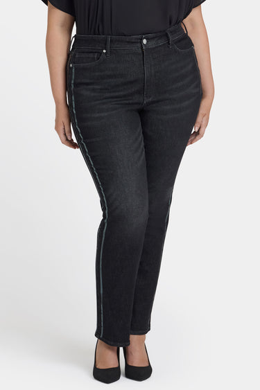 NYDJ Marilyn Straight Jeans In Plus Size With High Rise, Sequins And 31