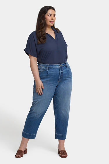 NYDJ Balloon Ankle Jeans In Plus Size With Pleats - Picasso Lake