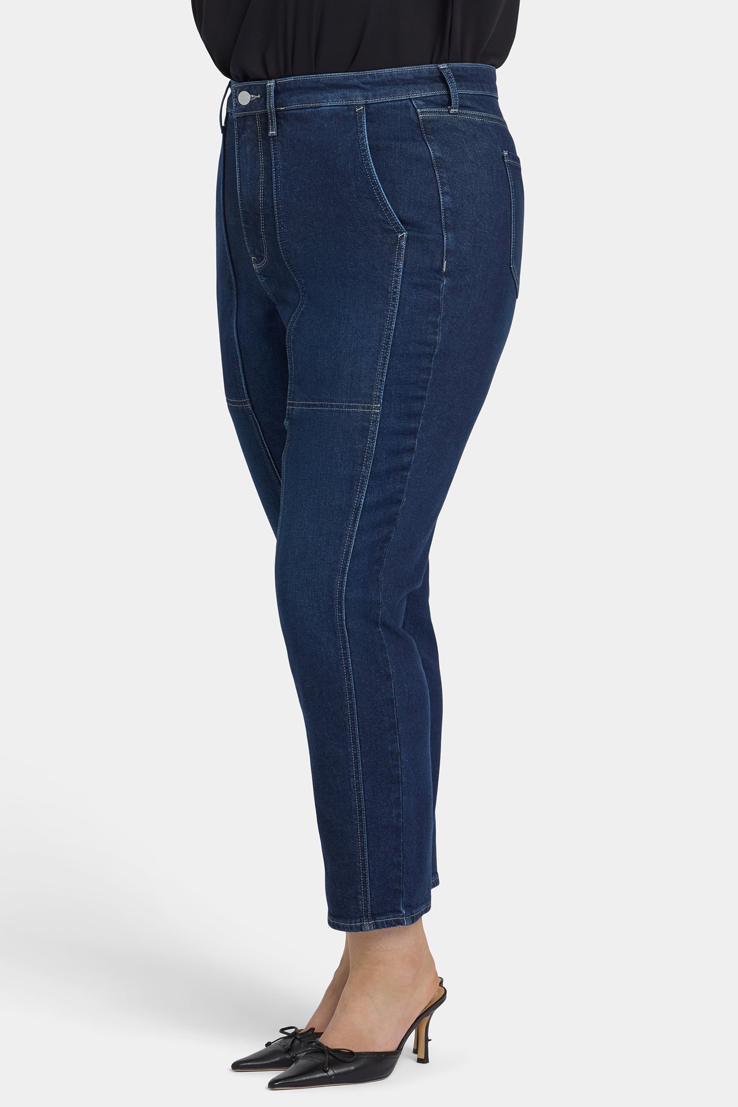 Margot Girlfriend Jeans In Plus Size With Front Seam Detail