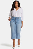NYDJ Brigitte Wide Leg Capri Jeans In Plus Size With High Rise And Frayed Hems - Corfu