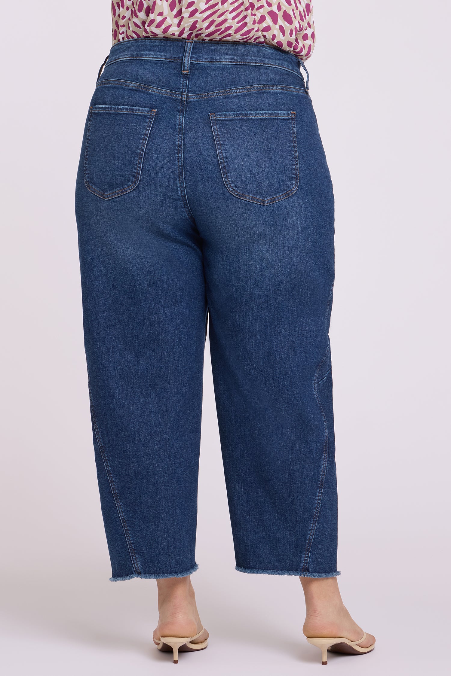 Alyssa Relaxed Crop Jeans In Plus Size With Side Panels And Frayed