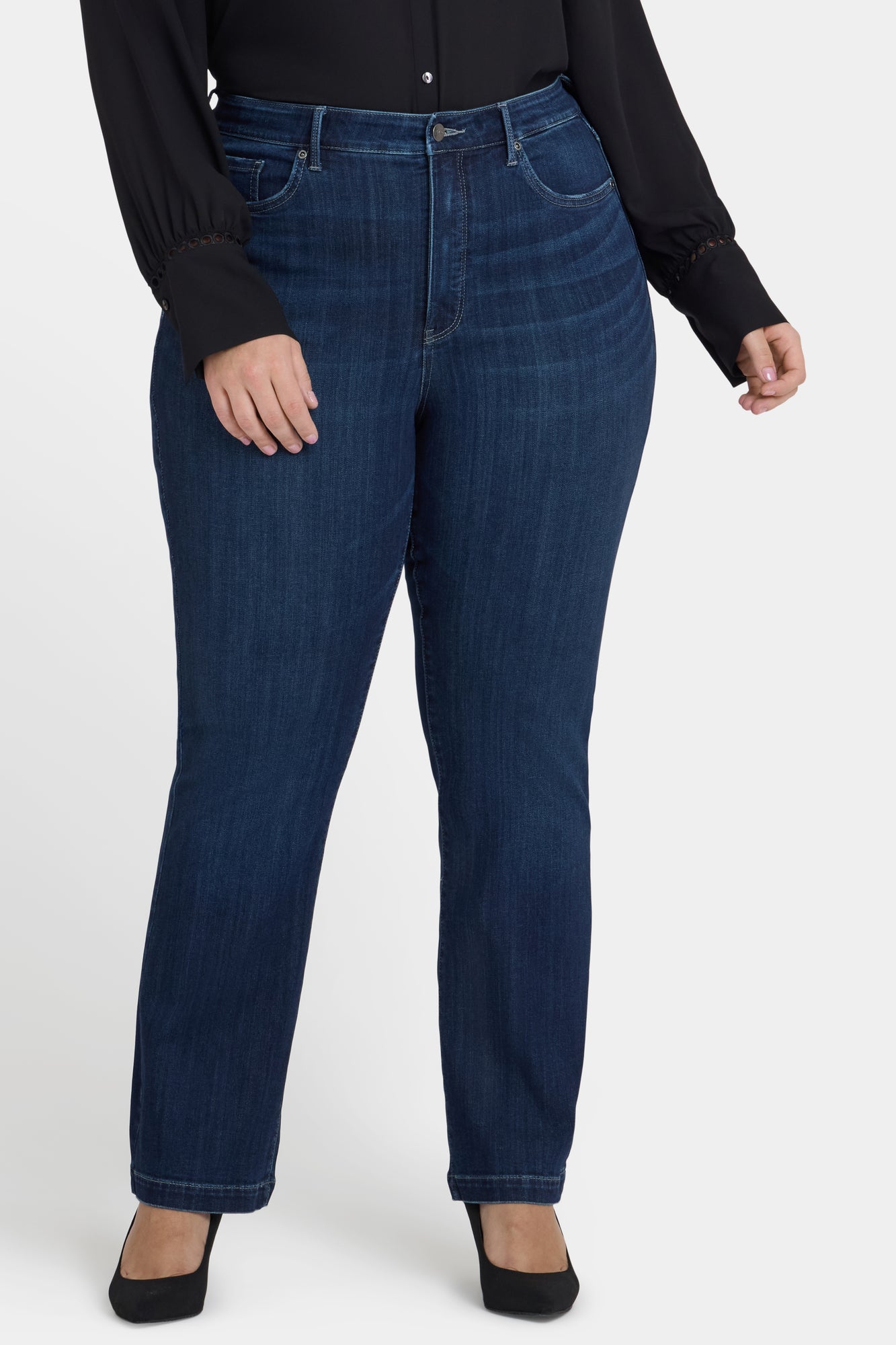 NYDJ Teresa Wide Leg Jeans In Plus Size With Contoured Seams And 31