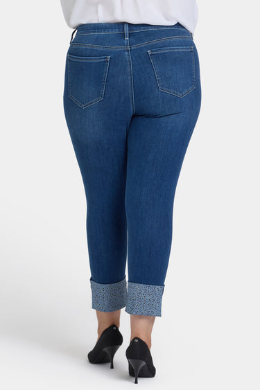 NYDJ Sheri Slim Ankle Jeans In Plus Size With Rhinestone Cuffs - Vintage Lapis