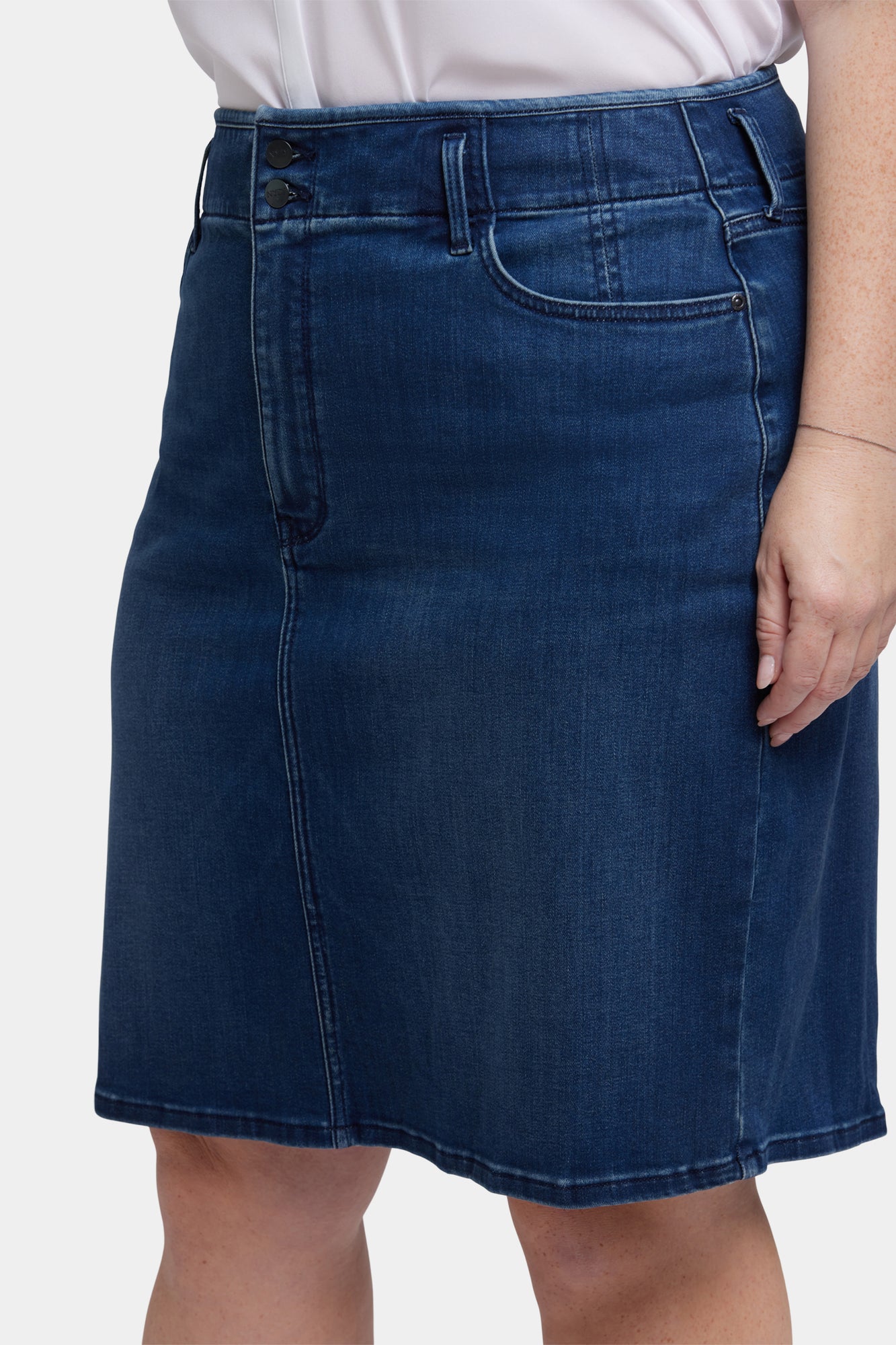 NYDJ High Waist Skirt In Plus Size - Ibiza Blues