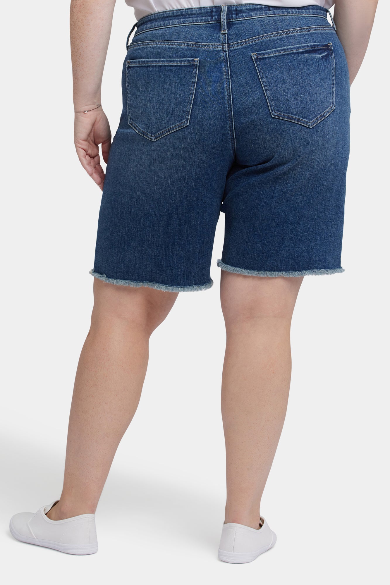 NYDJ Lilly Denim Shorts In Plus Size With Frayed Hems - Rio Rapids