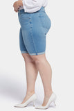 NYDJ Briella 11 Inch Denim Shorts In Plus Size With Roll Cuffs - Nottinghill