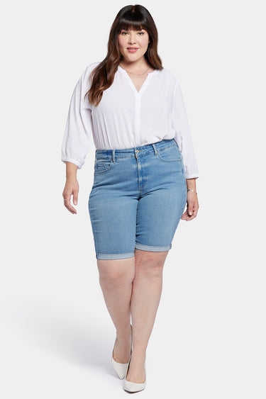 NYDJ Briella 11 Inch Denim Shorts In Plus Size With Roll Cuffs - Nottinghill