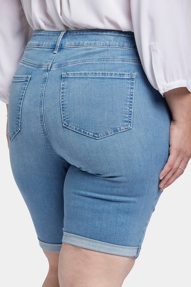 NYDJ Briella 11 Inch Denim Shorts In Plus Size With Roll Cuffs - Nottinghill