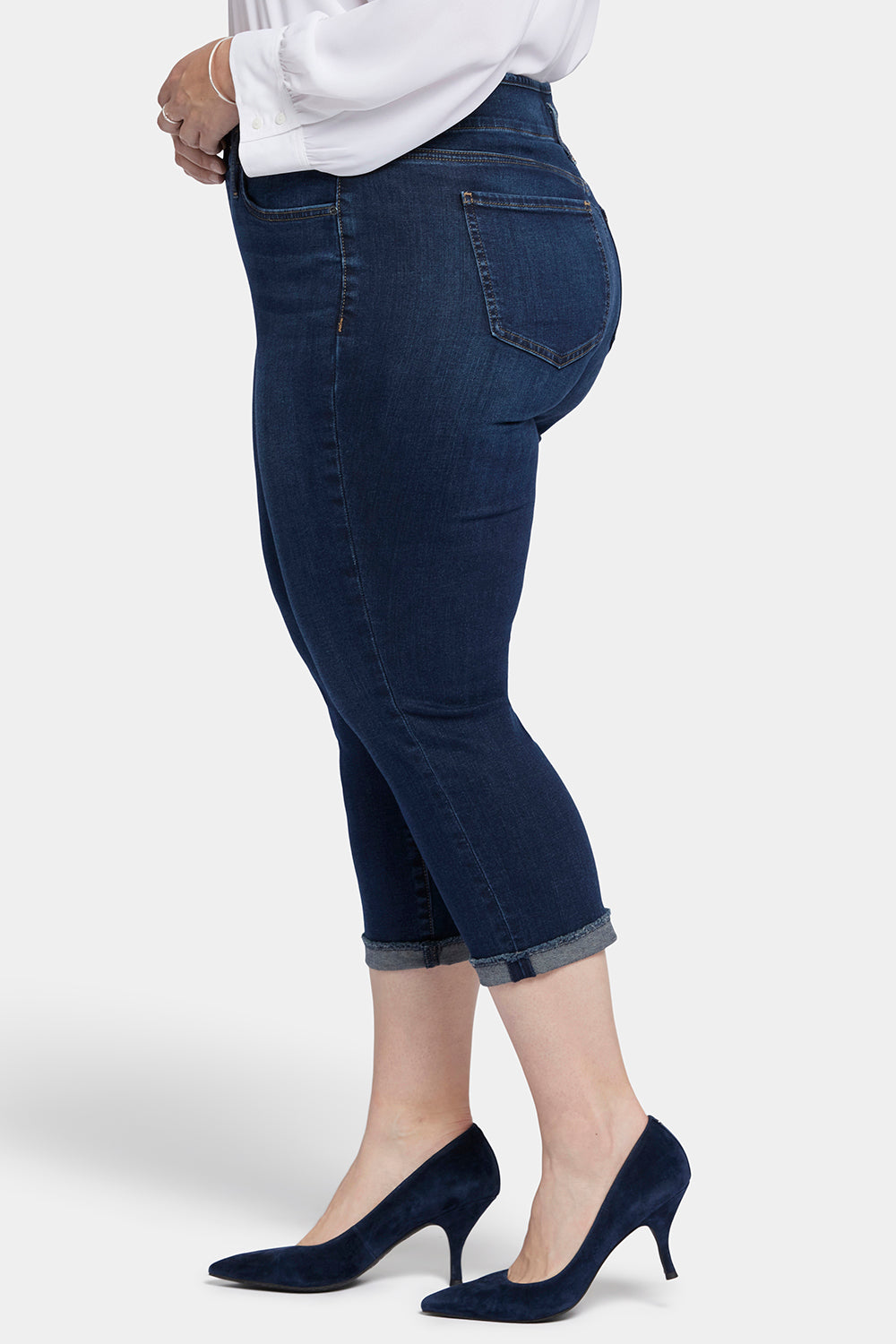 Chloe Capri Jeans In Plus Size With Cuffs Northbridge Blue NYDJ