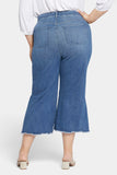 NYDJ Patchie Wide Leg Capri Jeans In Plus Size With Frayed Hems - Compass