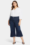 NYDJ Patchie Wide Leg Capri Jeans In Plus Size With Frayed Hems - Sublime