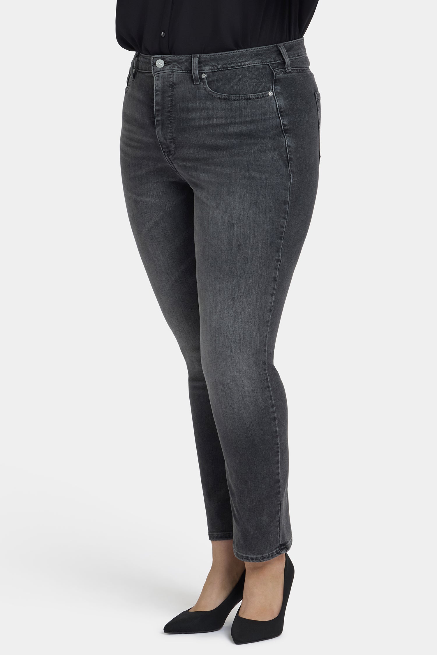 Sheri Slim Jeans In Plus Size With High Rise - Gloomy Marais Grey
