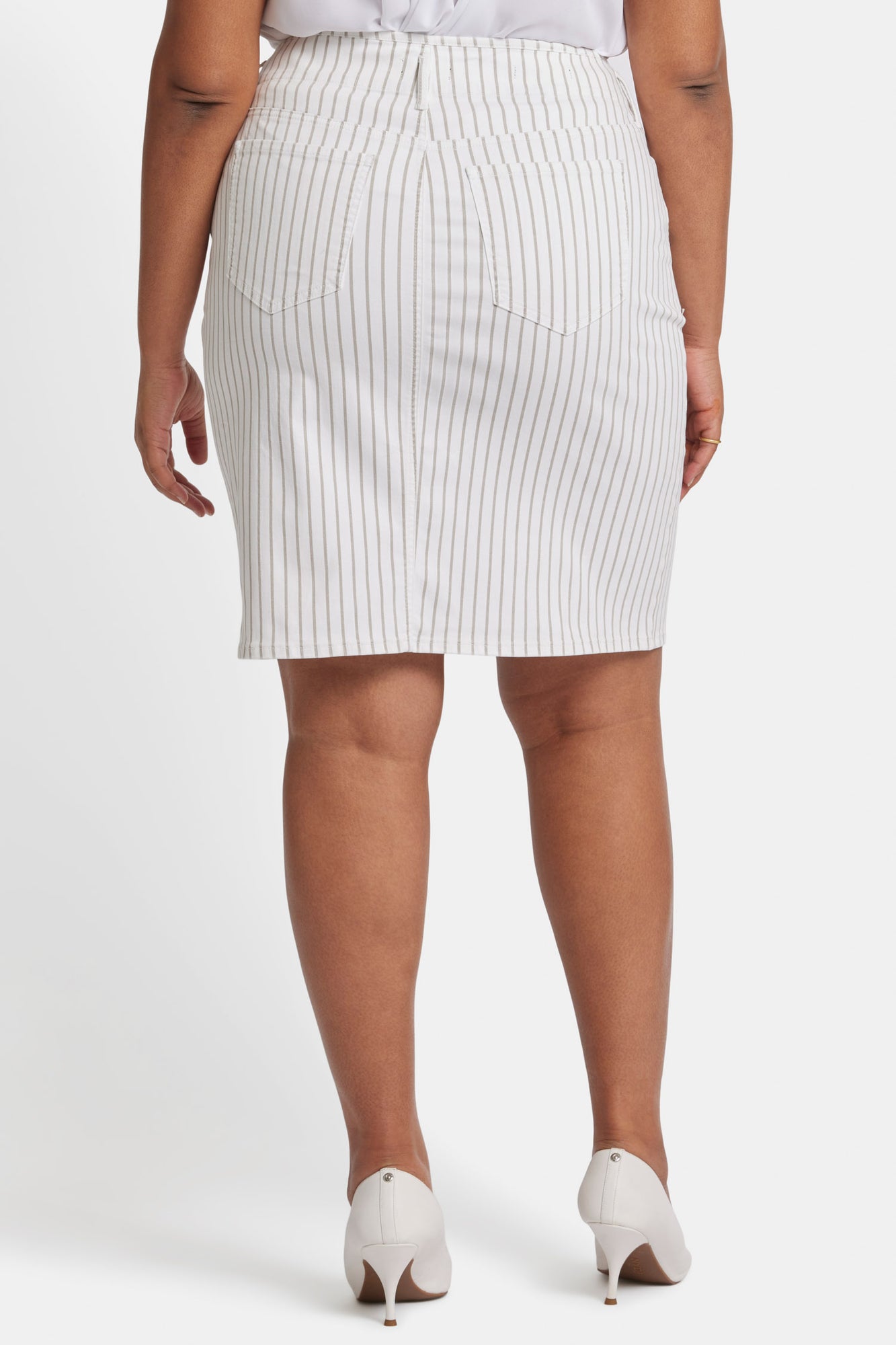 NYDJ High Waist Skirt In Petite Plus Size - Beach Cruise Stripe