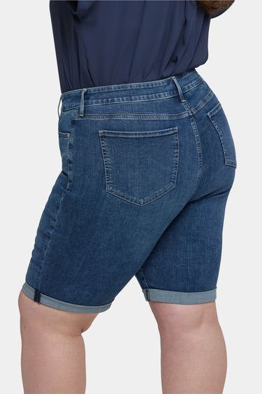 NYDJ Briella 11 Inch Denim Shorts In Plus Size With Roll Cuffs - Valencia Surf