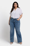NYDJ Teresa Wide Leg Jeans In Plus Size With Frayed Hems - Majorca Bay