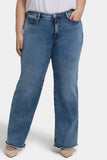 NYDJ Teresa Wide Leg Jeans In Plus Size With Frayed Hems - Majorca Bay