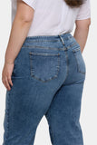 NYDJ Teresa Wide Leg Jeans In Plus Size With Frayed Hems - Majorca Bay