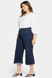 NYDJ Patchie Wide Leg Capri Jeans In Petite Plus Size With Frayed Hems - Sublime