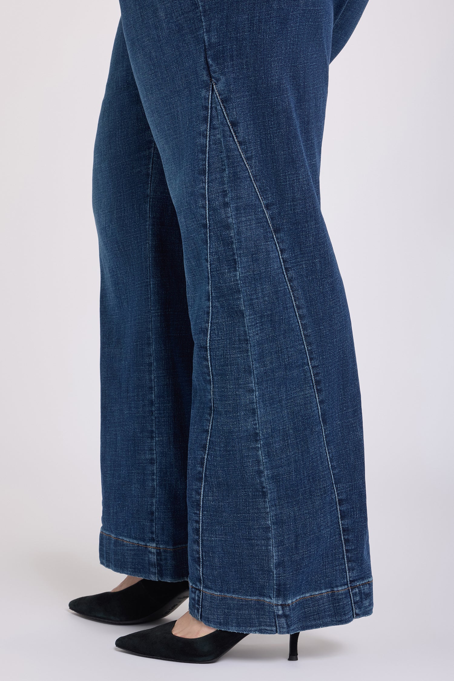 Teresa Wide Leg Jeans In Plus Size With Side Godets - Sunset Villa