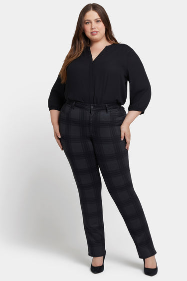 NYDJ Marilyn Straight Pants In Plus Size - Piedmont Plaid