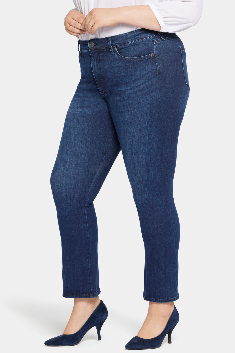 Le Silhouette Slim Bootcut Jeans In Petite Plus Size With High Rise Marvelous Blue NYDJ