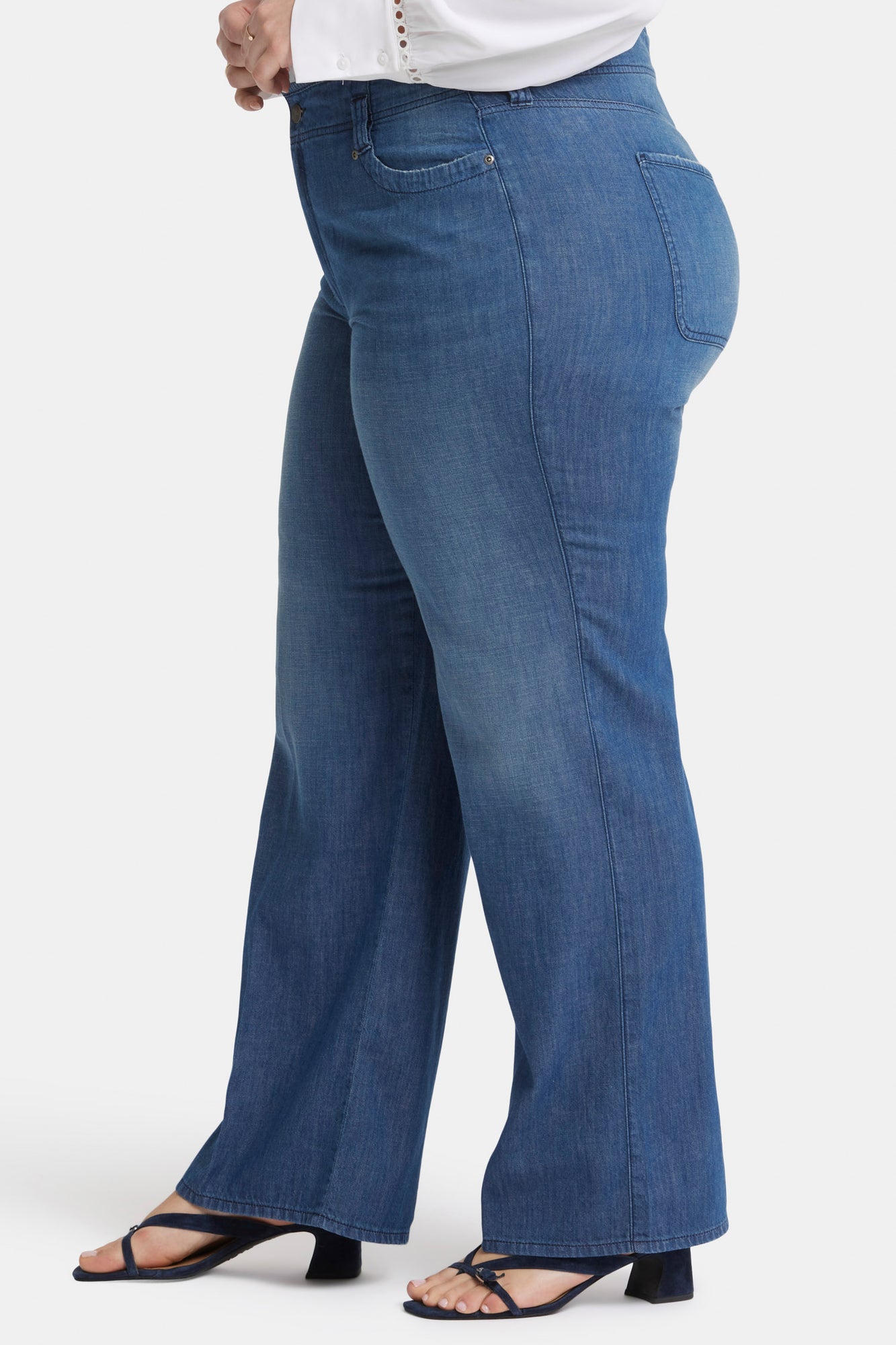 NYDJ Teresa Wide Leg Jeans In Plus Size With High Rise - Mission Blue