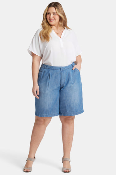 NYDJ Relaxed Denim Bermuda Shorts In Plus Size With High Rise - Corfu