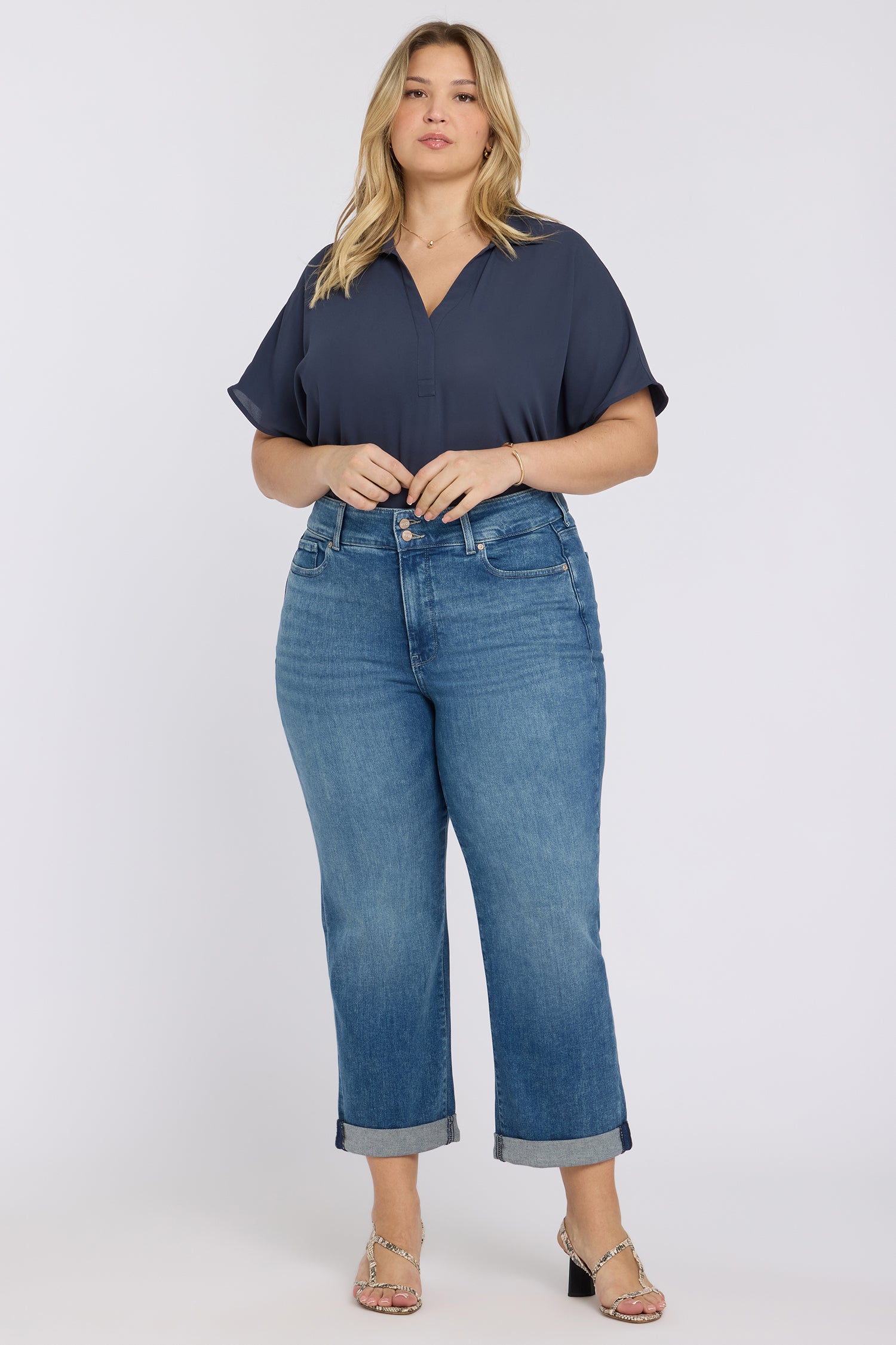 Bailey Relaxed Straight Crop Jeans In Plus Size In Re-New™ Denim