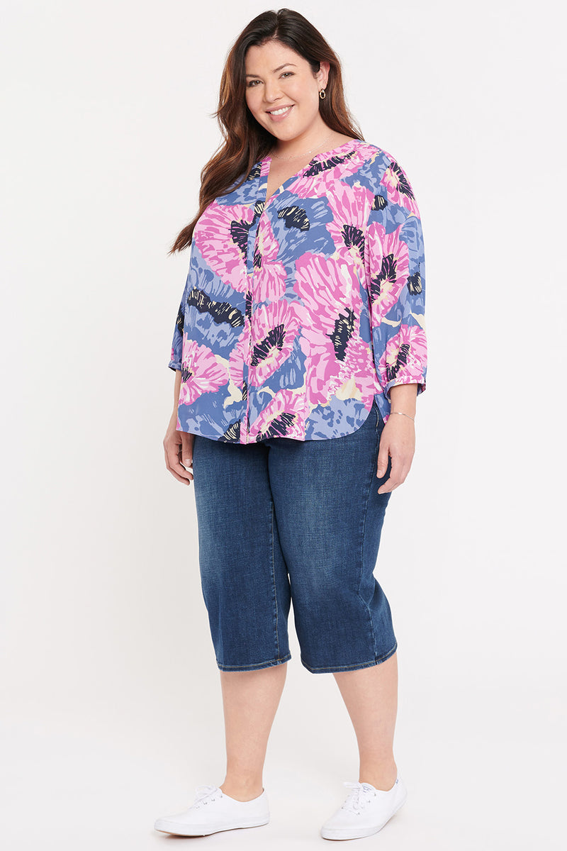NYDJ Pintuck Blouse In Plus Size - Cadiz