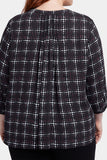 NYDJ Pintuck Blouse In Plus Size - Lattice Dots
