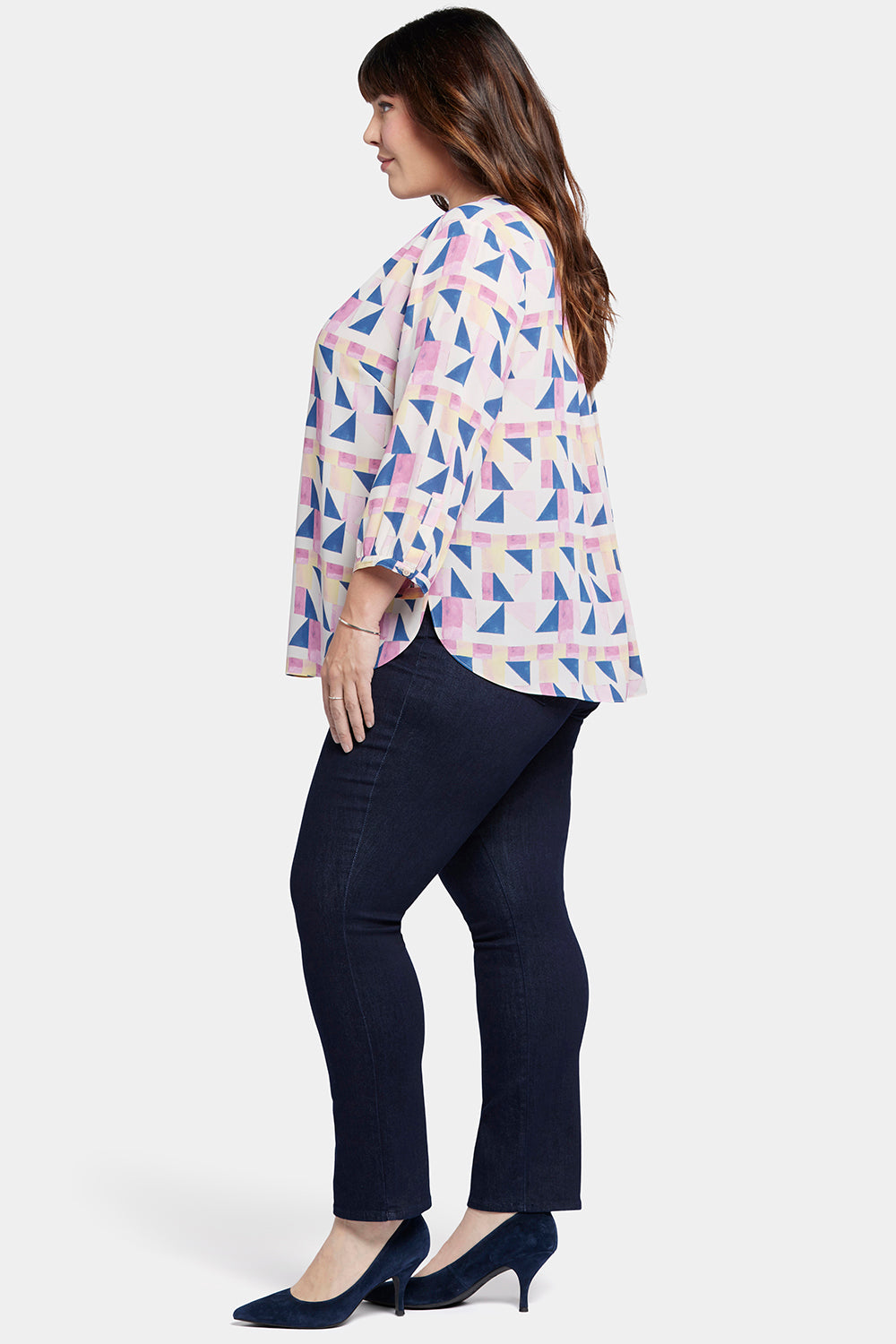 Pintuck Blouse In Plus Size - Marquette Pink | NYDJ