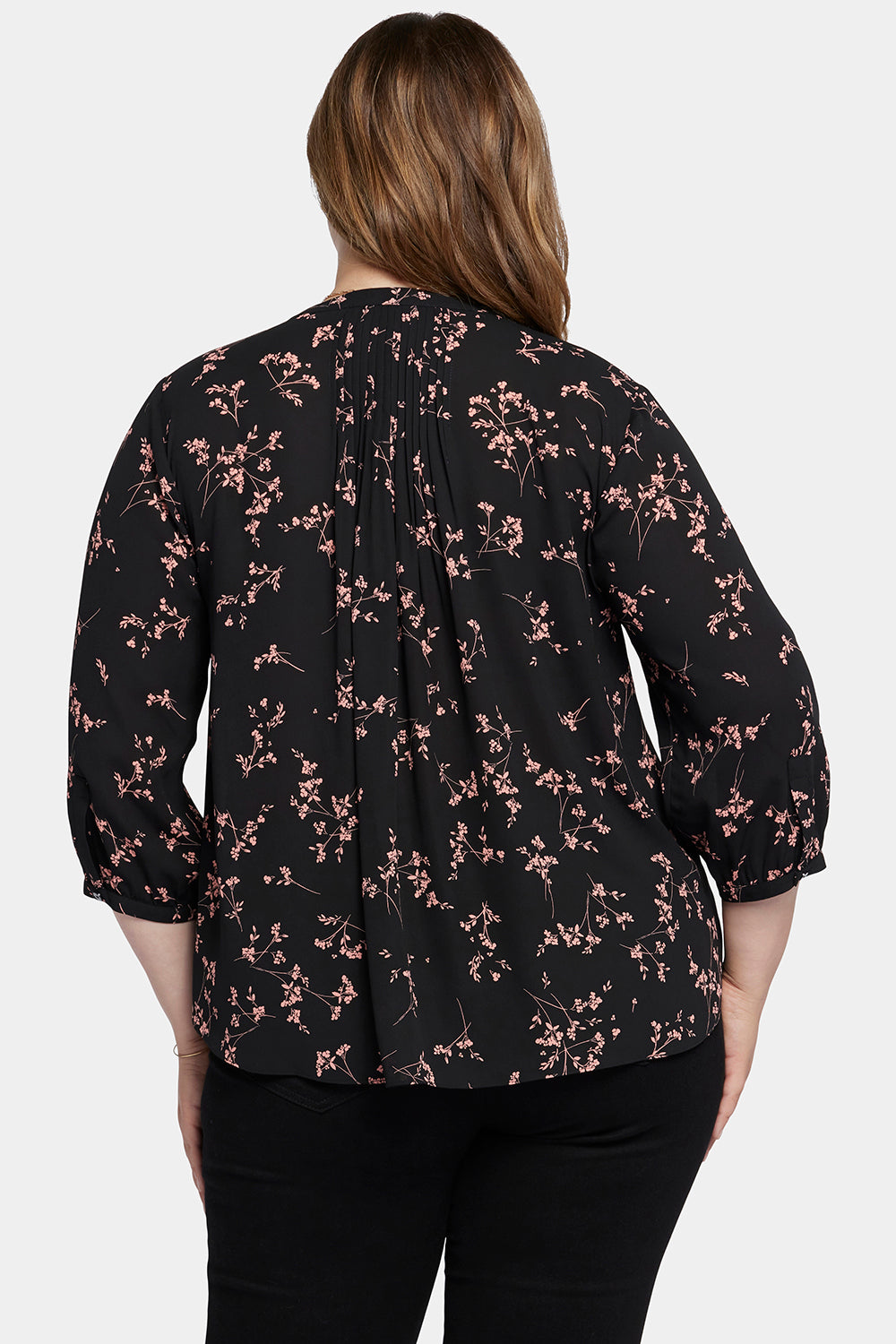 Pintuck Blouse In Plus Size - Cynthiana Black | NYDJ