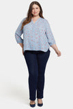 NYDJ Pintuck Blouse In Plus Size - Mountain Petals