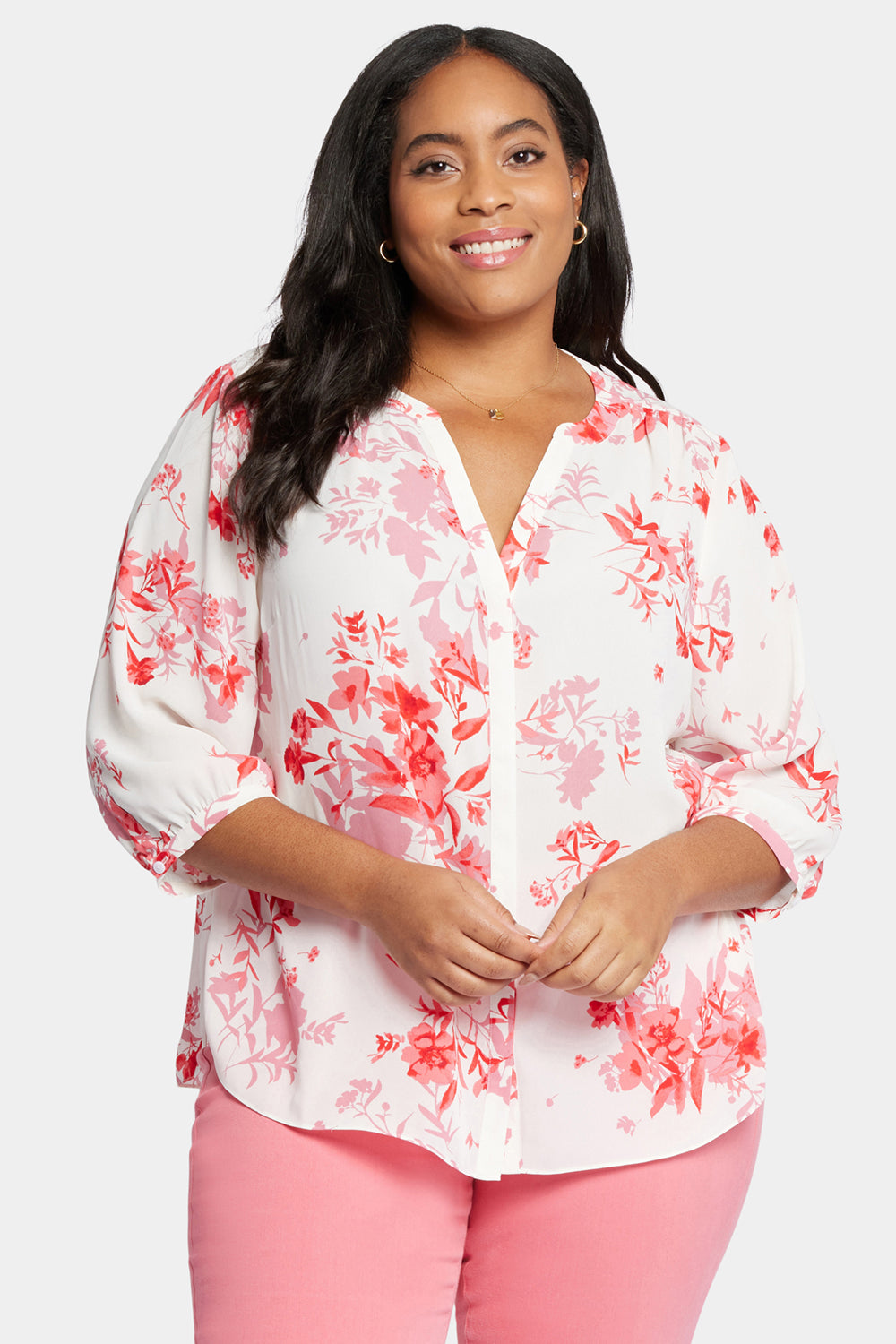 Pintuck Blouse In Plus Size - Bellarose Multi | NYDJ