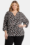 NYDJ Pintuck Blouse In Plus Size  - Matilda Dot