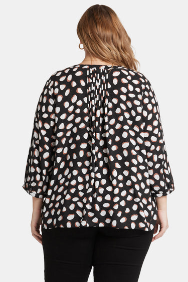 NYDJ Pintuck Blouse In Plus Size  - Matilda Dot